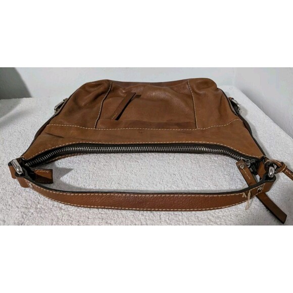 Fossil Camel Brown Leather Medium Shoulder Bag w/ Key - Picture 3 of 16